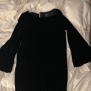 Madewell Black Velvet Dress